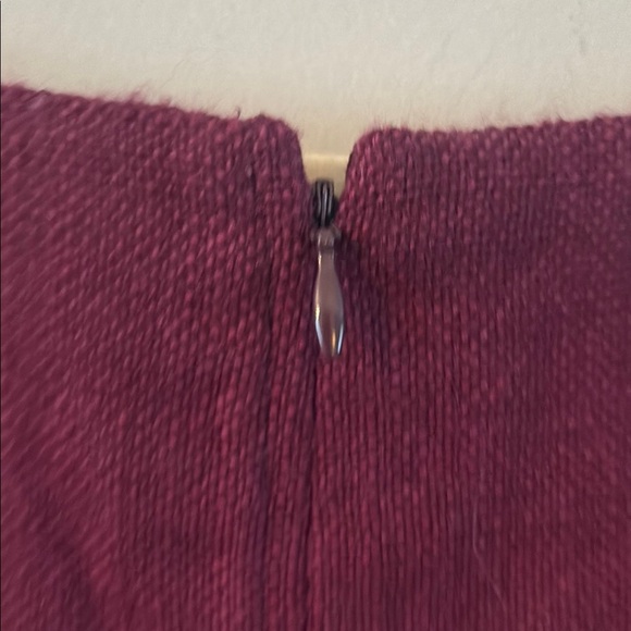 Ann Taylor Burgandy Sheath Midi Wool Dress Scoop Neck Sleeveless - Picture 8 of 11